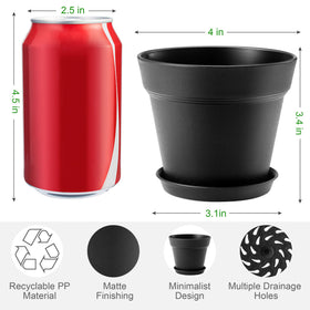 FHWTY 4 inch pot with matte exterior and minimalist design.