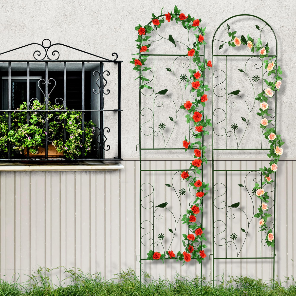 FHWTY climbing plant support for ivy, clematis, roses, or tomatoes.