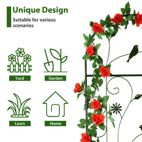 FHWTY decorative trellis with flowers, birds, and leaves adds charm.