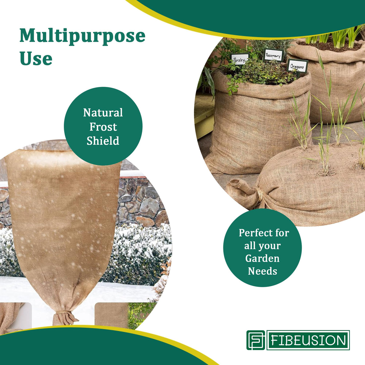 FIBEUSION sacks offer 50-pound capacity for heavier vegetables and grains.