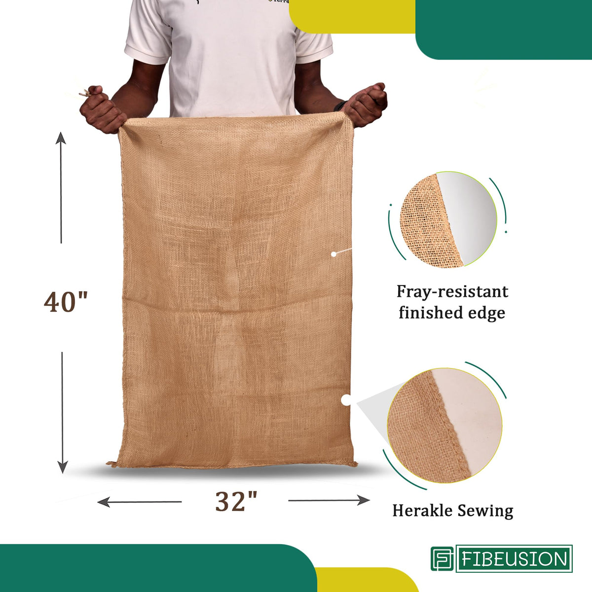 FIBEUSION burlap sacks with drawstring closure ideal for quick plant covers.