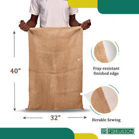 FIBEUSION burlap sacks with drawstring closure ideal for quick plant covers.