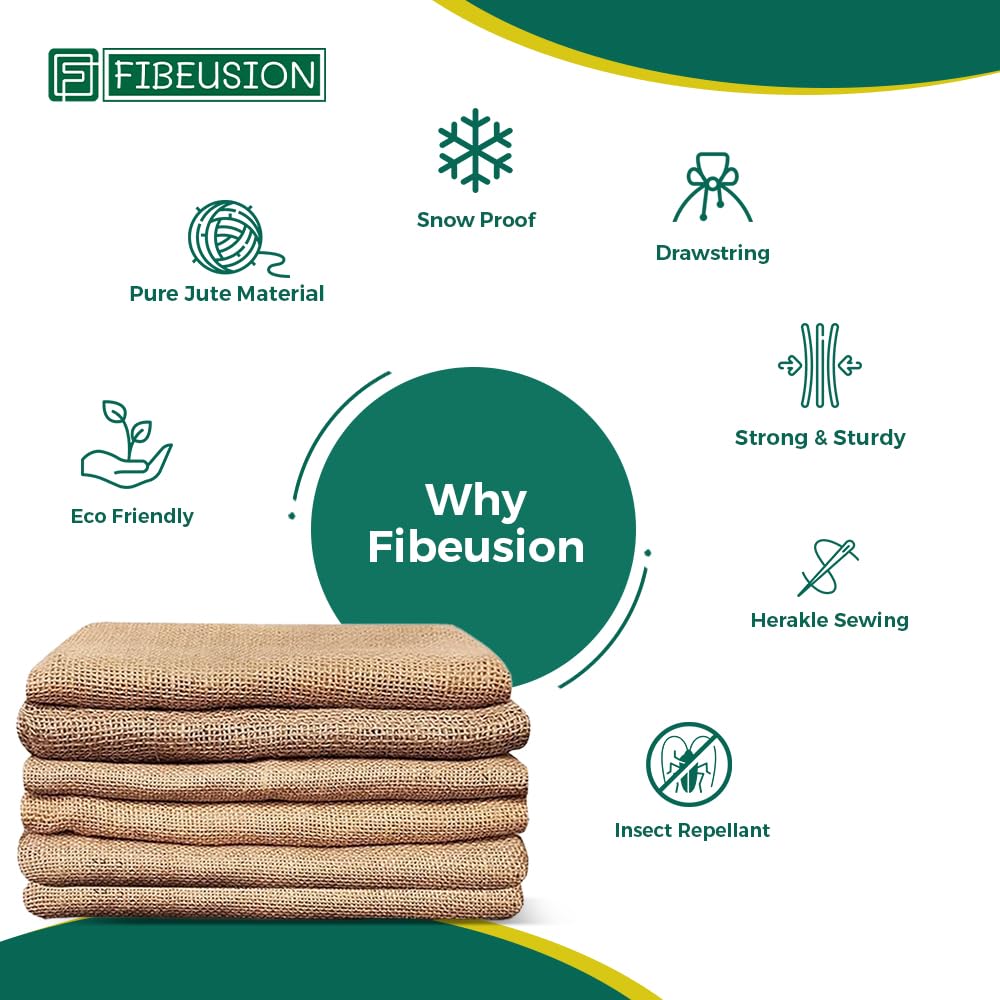 FIBEUSION winter plant cover over plants shields from cold winds effectively.