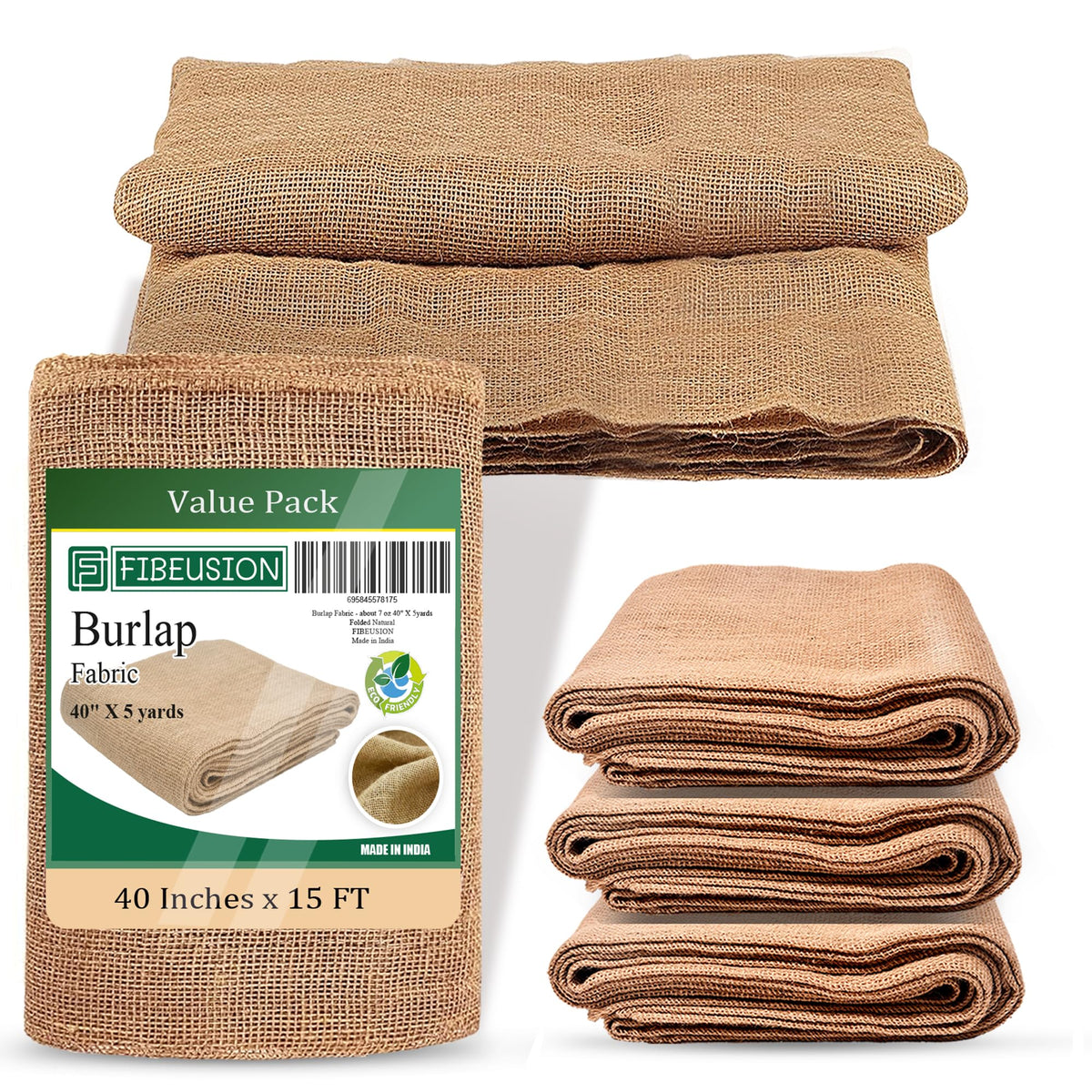 FIBEUSION burlap garden roll 40x15ft shields plants from frost and weeds.