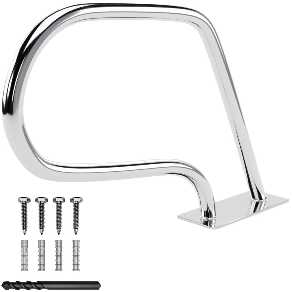 FibroPool 30in handrail front view shows compact safety for small decks.