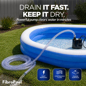 FibroPool 75W cover pump delivering up to 10 GPM in action