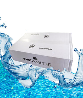 FibroPool vacuum head attaches to hose for quick debris removal.