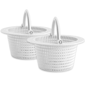 FibroPool two-pack skimmer basket, front view, easy debris capture and fast swaps.