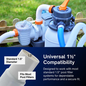 FibroPool heavy-duty 6 ft hose resists chlorine and UV exposure.