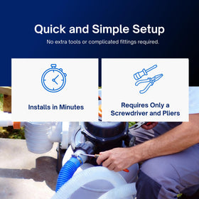 FibroPool clamps ensure a tight fit on pool filter hoses.