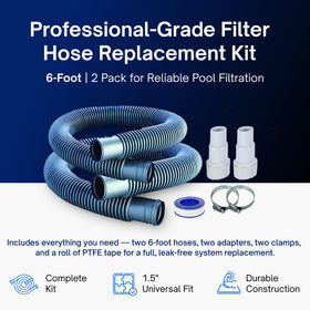 FibroPool spiral-wound 1.5 in hose for durable, steady water flow.
