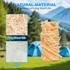 Fibvaxm fire starter made from pine shavings and wax for natural ignition.