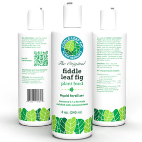 Fiddle Leaf Fig Plant Food safety certification label on packaging.