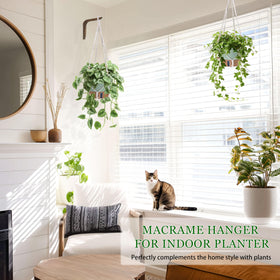 Fielda hanging planter uses absorbent rope to deliver steady moisture.