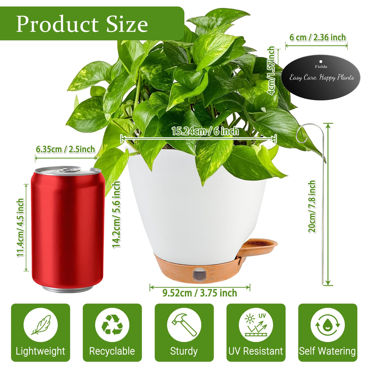 Fielda 5-pack white planters ideal for beginners and plant lovers.