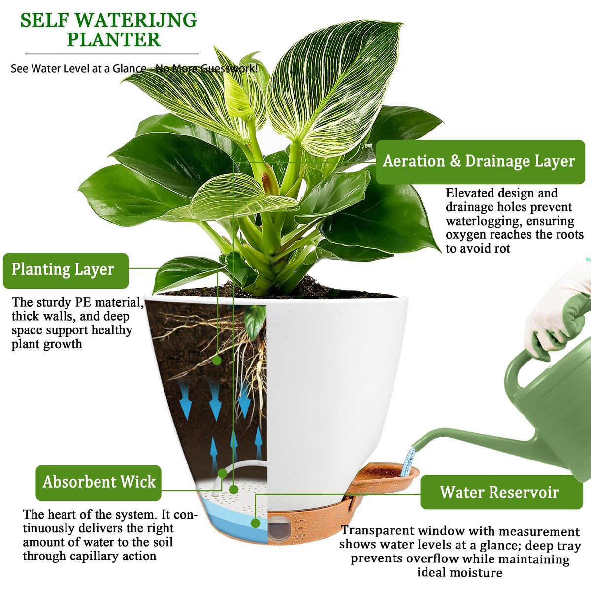 Fielda pot includes decorative plant labels for easy labeling.