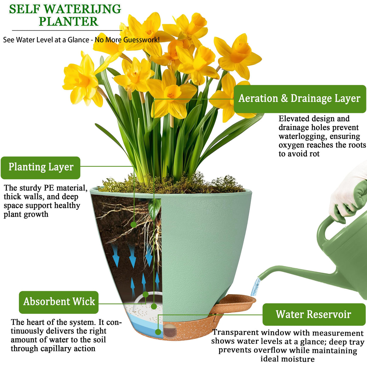 Fielda 5-pack includes pots, trays, and labels for quick setup.