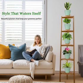 Fielda removable tray supports easy water management and cleanup.