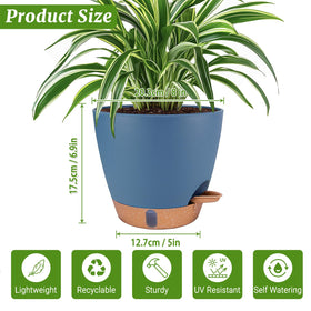 Fielda 8-inch pot suitable for balconies and patios.