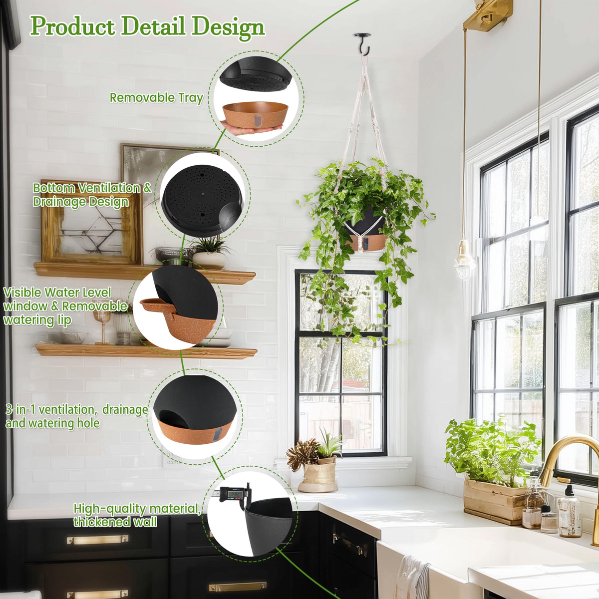 Fielda bohemian macrame hanger offers chic interior decor versatility.