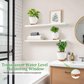 Fielda clear water level window helps monitor reservoir at a glance.