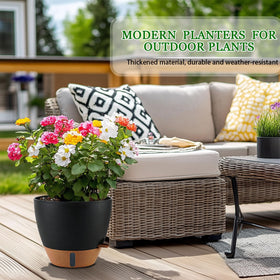 Fielda 10-inch top opening and 8.3-inch height for plant fit.