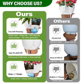 Fielda durable plastic hanging planters with 4mm walls resist fading and cracking.