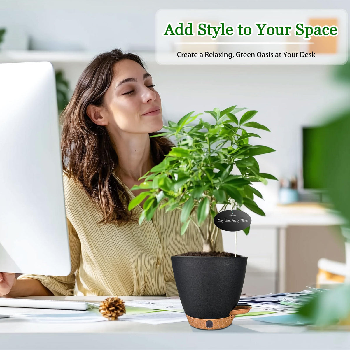 Durable Fielda plastic planter suitable for indoor and outdoor spaces
