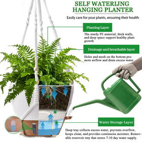 Fielda hanging planter with grid drainage holes prevents water buildup and root rot.