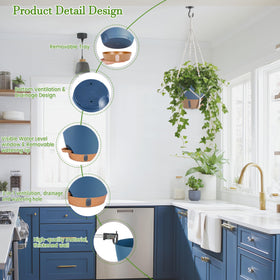 Fielda hanging planter with durable plastic walls for outdoor use