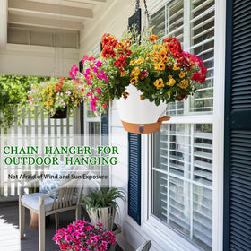 Fielda metal chain hanger offers outdoor durability with a sleek look.