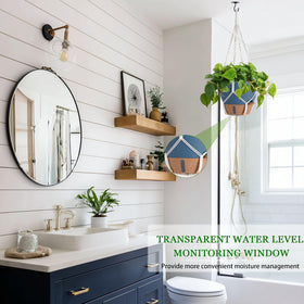 Fielda planter no-spill watering lip enables precise watering in hanging positions