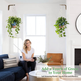 Fielda hanging planter removable reservoir tray stores water for days away