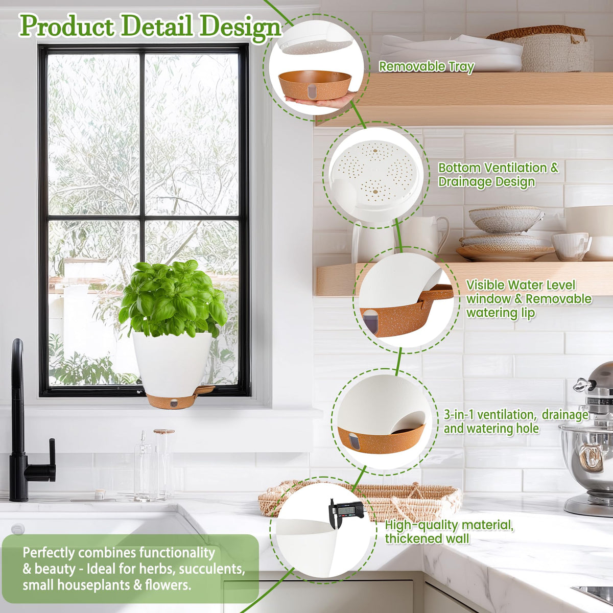 Fielda compact planters suit desks, windowsills, and patios.