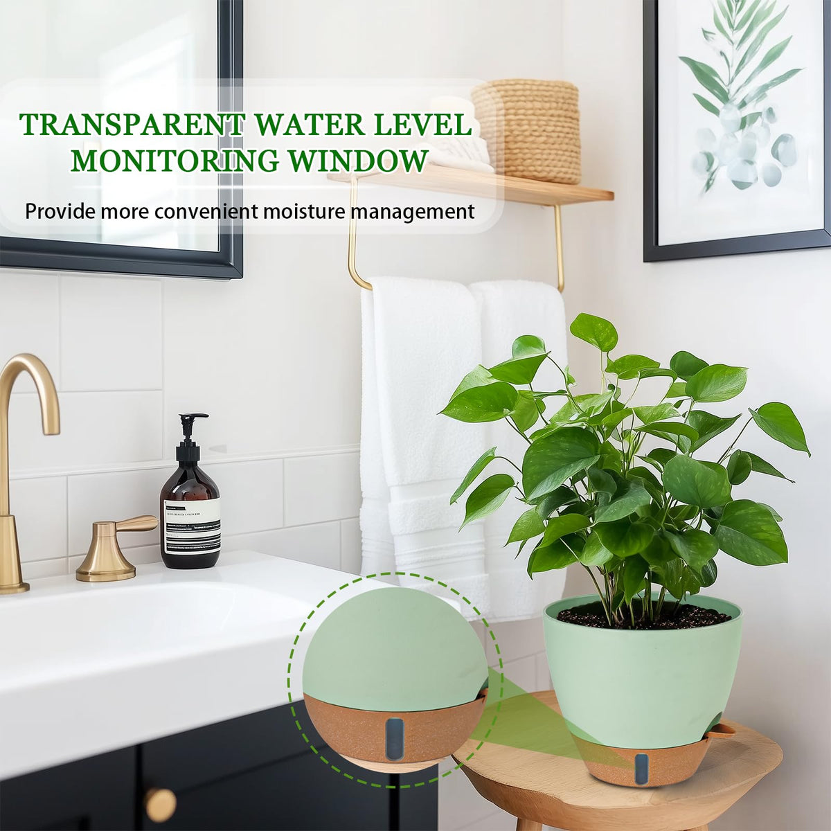 Fielda modern green planter blends with decor for homes and offices
