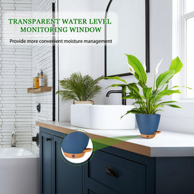 Fielda navy pots add a modern touch to homes and offices.