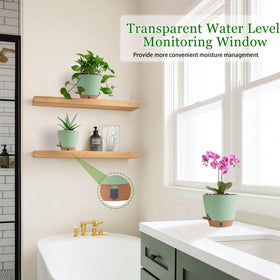 Fielda self-watering 5-inch pot ideal for desks and shelves.