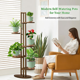 Fielda self-watering 6-inch pot features a visible water level window at a glance.