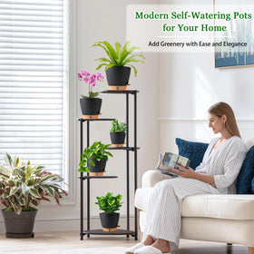 Fielda 6-inch black planter adding modern indoor style