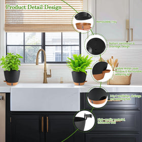Fielda 10-inch indoor-outdoor pot with self-watering system supports easy plant care.