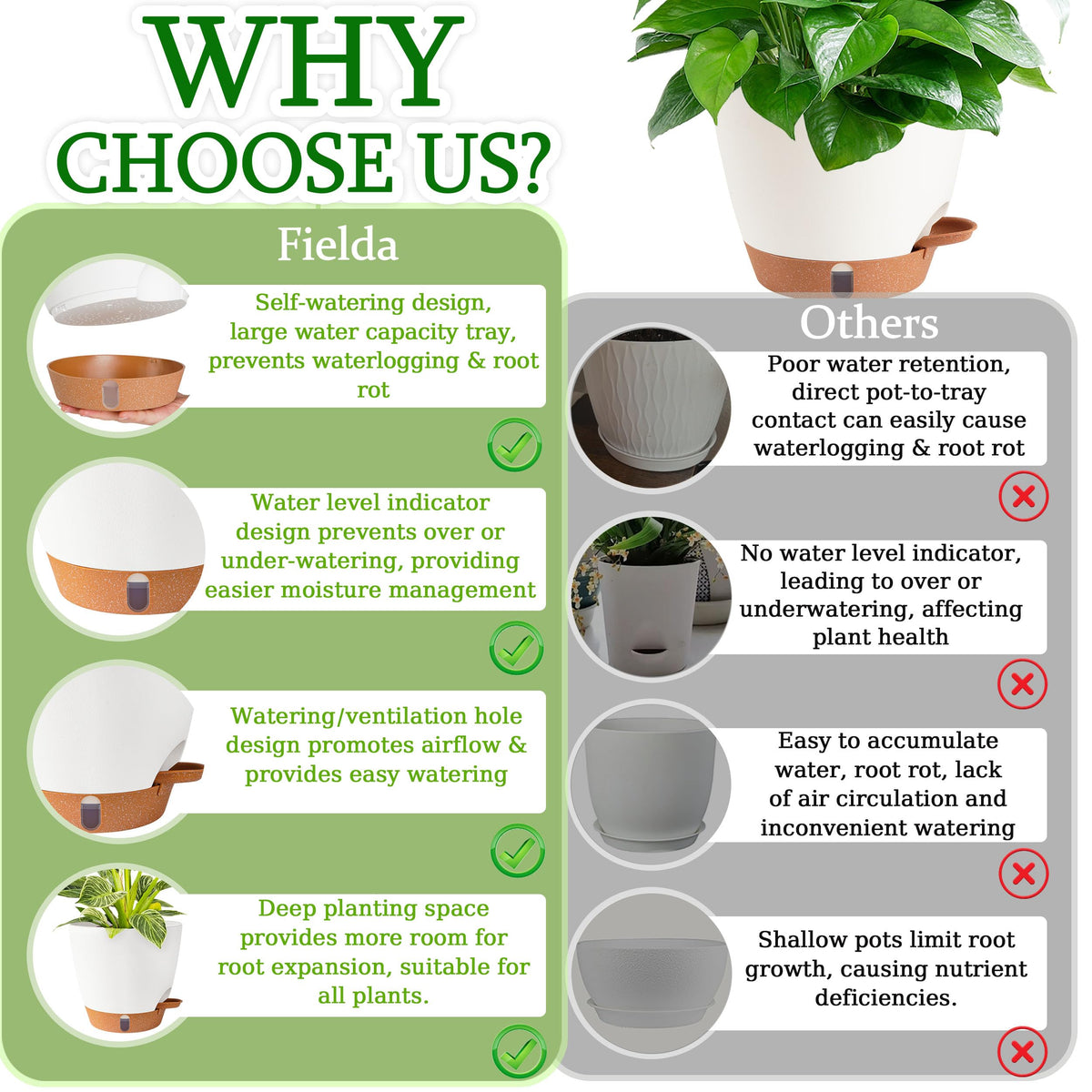 Fielda multi-size set showcases 10, 9, 8, 7, and 6.5 inch pots.