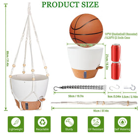 Fielda 10inch opening planter fits mature plants like pothos and spider plants.