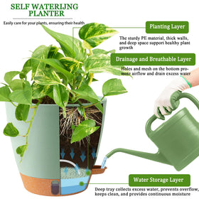 Fielda UV-resistant plastic pot suitable for indoor and outdoor use.