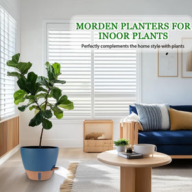 Fielda 12-inch planter with water level window for easy monitoring