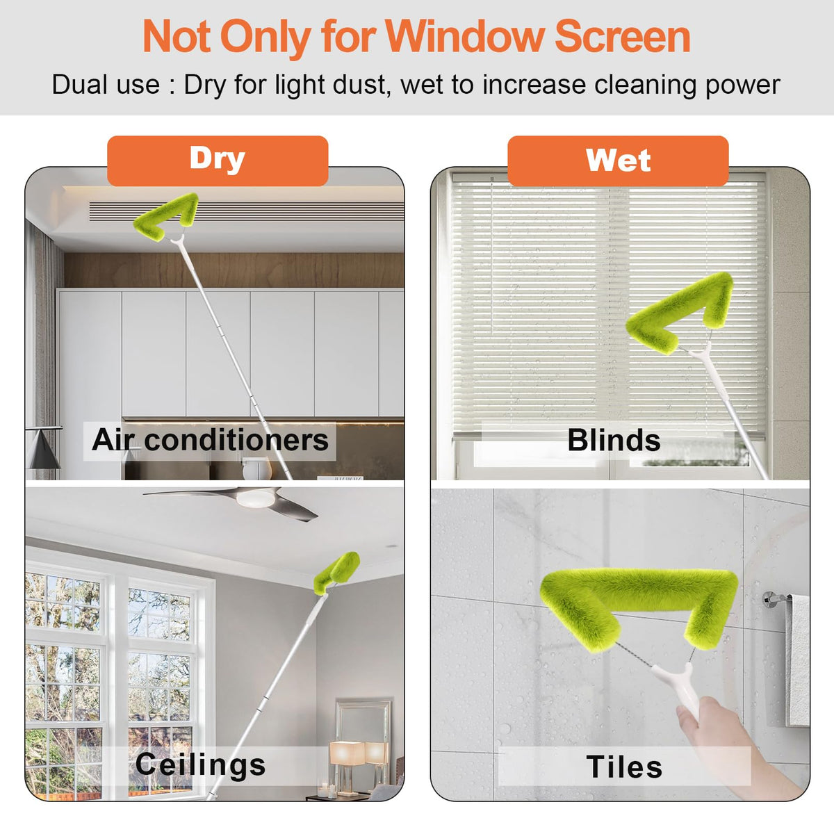 Fieploom wet and dry cleaner for screens and porch surfaces.