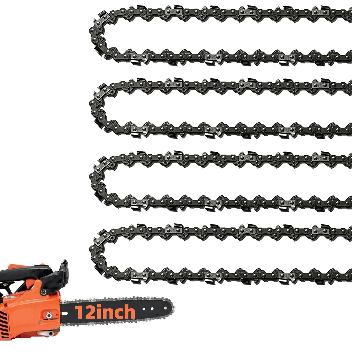 Fifchall 12-inch chain with 3/8 LP pitch delivers smooth cuts on small branches.
