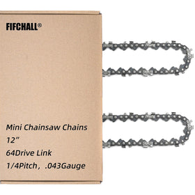 Fifchall 12 inch chain close up showing 64 drive links for smooth cuts