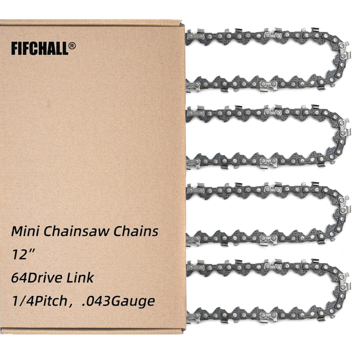 Fifchall 12 inch chain close-up showing drive links for durability
