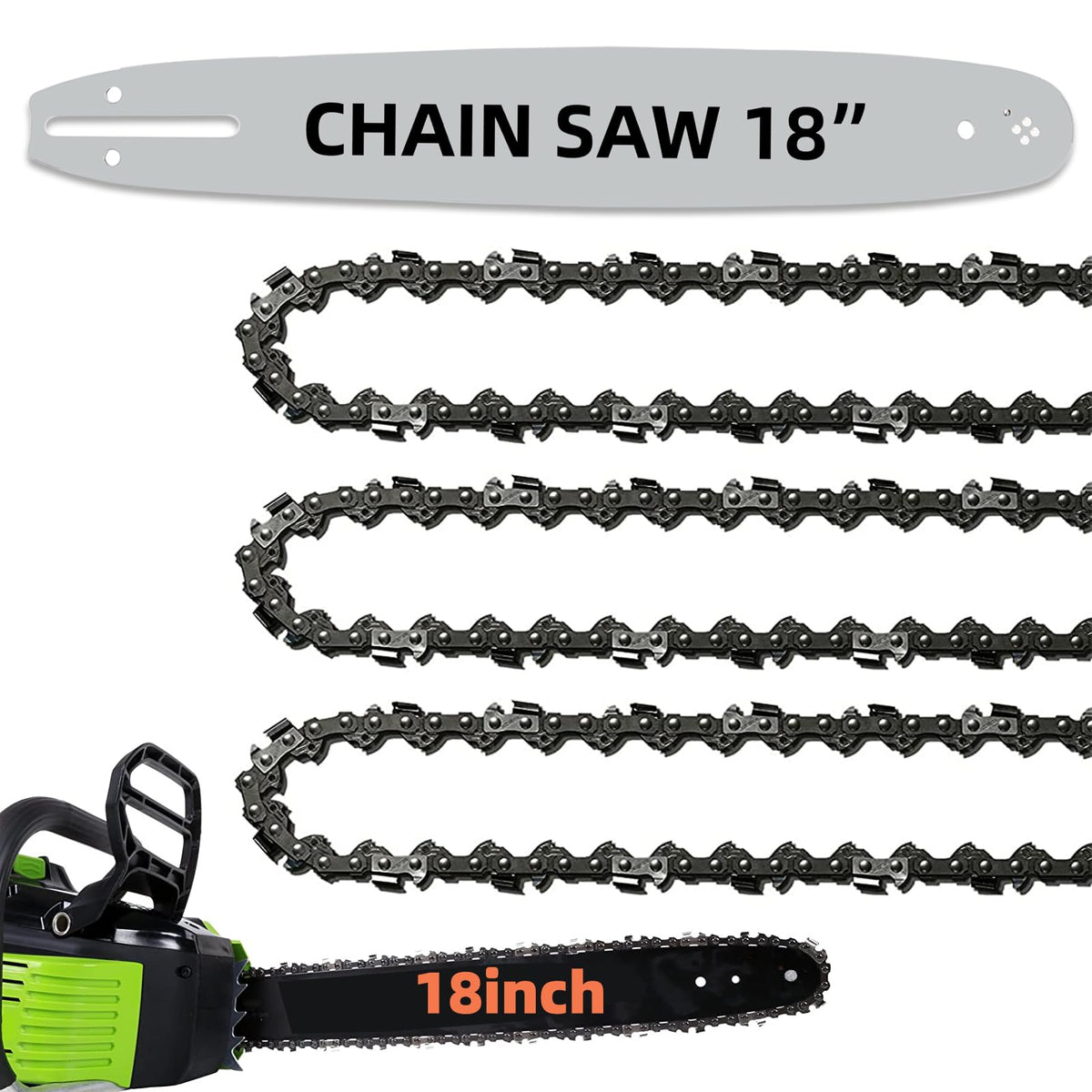 Fifchall 18-inch bar and chain set for smooth, reliable cutting.