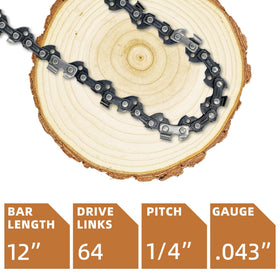 Fifchall four pack of 12 inch chainsaw chains ready for replacement
